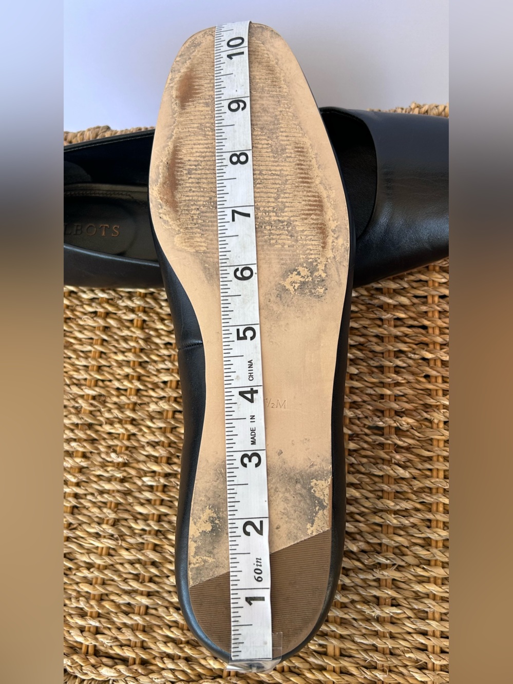 Talbots Women’s Sloan Mary Jane Nappa Flats Black Square Toe Size 9.5M - Picture 10 of 12